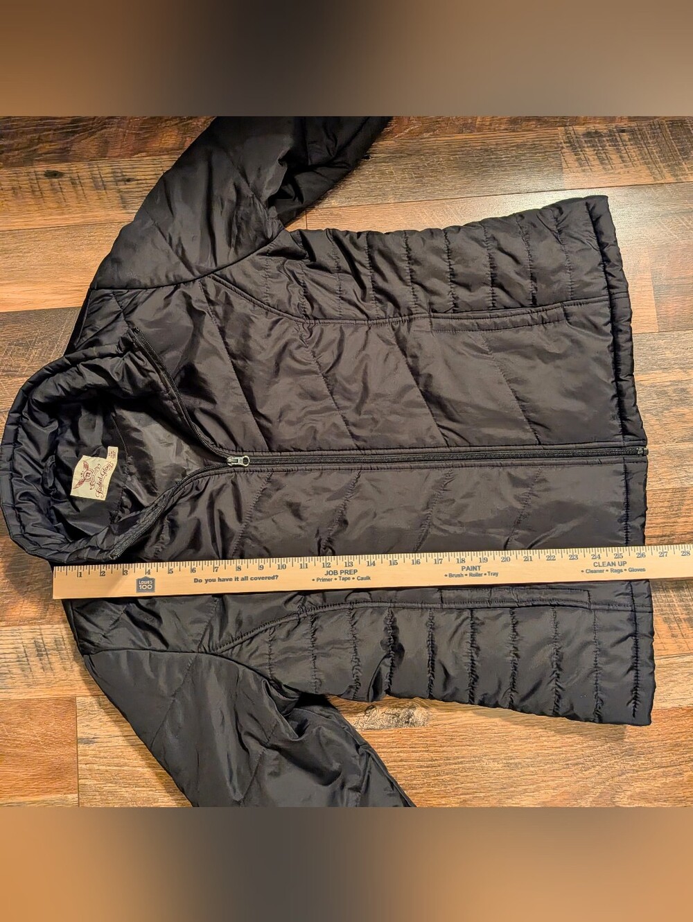 Black Women's Quilted Zip-Up Jacket - Picture 9 of 12
